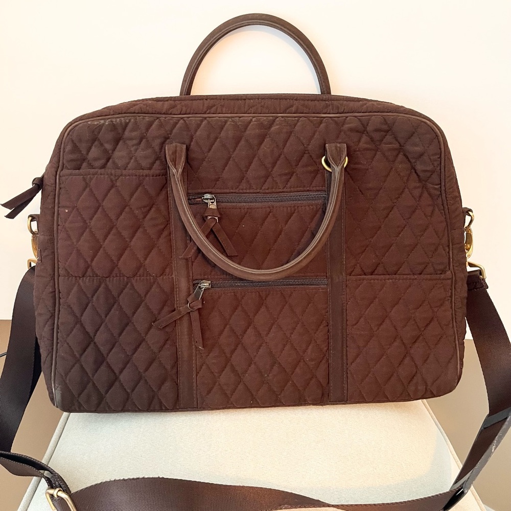 Vera Bradley Chocolate Brown Quilted Laptop Bag